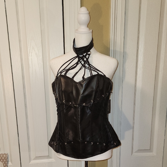 Frederick's of Hollywood Black Halter Bodysuit - Picture 1 of 3